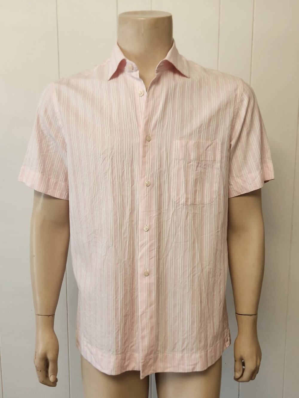 men's shirt L short sleeve pink stripe van Laack Germany